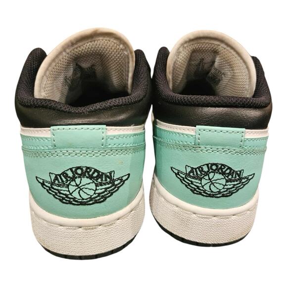 Nike Air Jordan 1 Low GS Green Glow Black White Youth Kids Size 4 Youth EUC - Picture 3 of 8